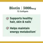Nature’s Bounty Biotin 5000 mcg 72 Softgels (USA)