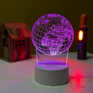 GearUP Acrylic Multicolor Night Lamp (Globe)- BLACK