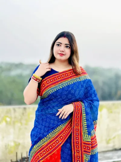 Women's Boishakh Half Cotton Saree with Blouse Piece, 5 Colours