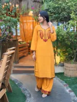 Kolka Design Co-Ord Two Piece in Embroidered Cotton, 34 to 44