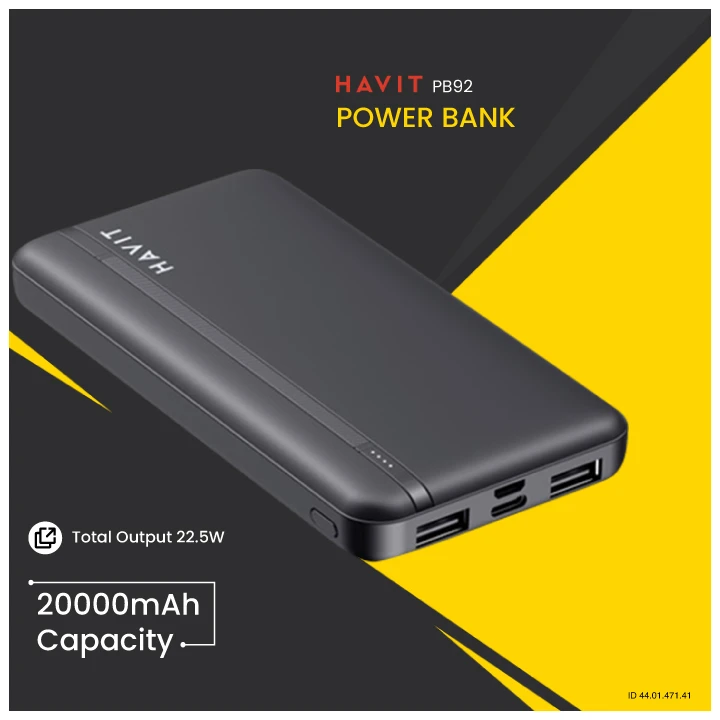Havit PB92 20000mAh 22.5W Power Bank Black