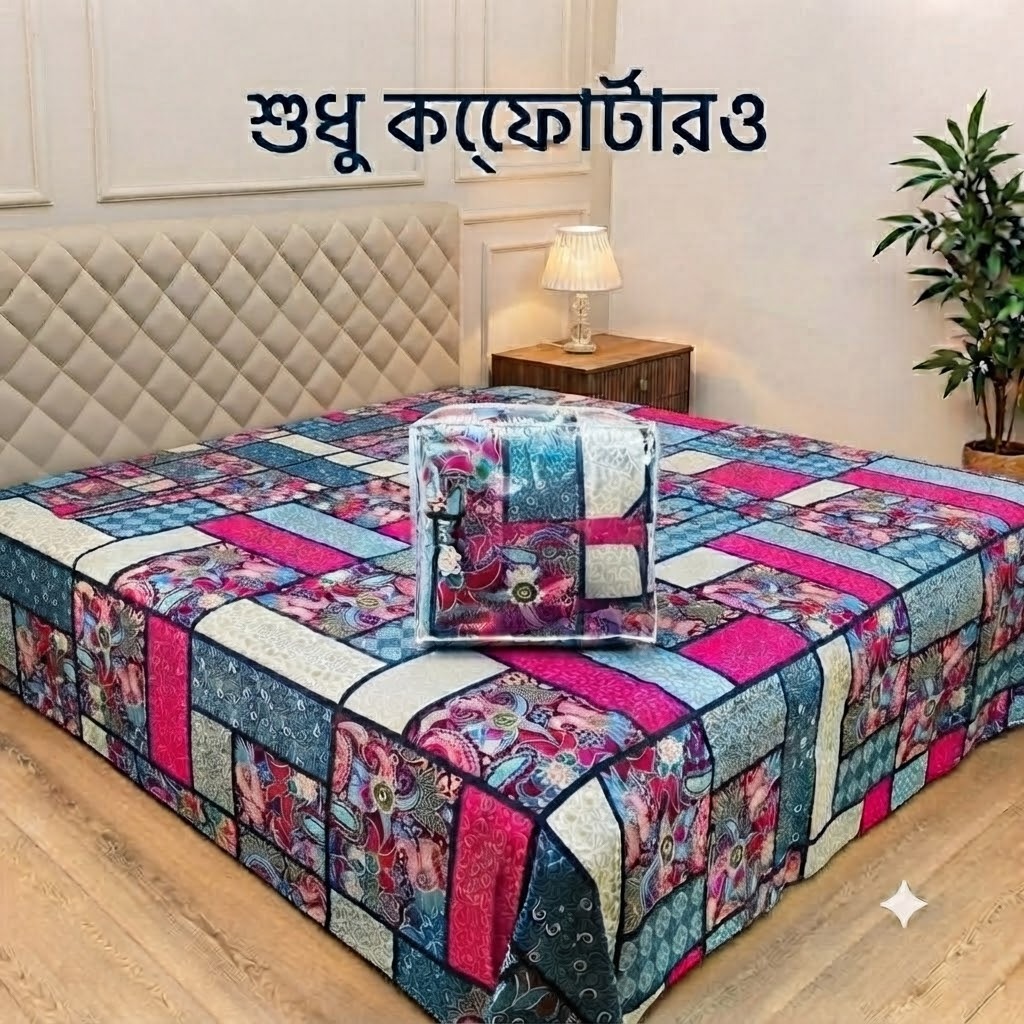 Winter Twill Cotton Comforter, Digital Print Bedroom Quilt
