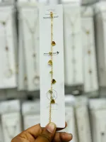 Anti-Tarnish Golden Heart & Crystal Bracelet