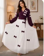 Jafran Fabric Tops and Skirt Set with 100 Inch Flare Skirt