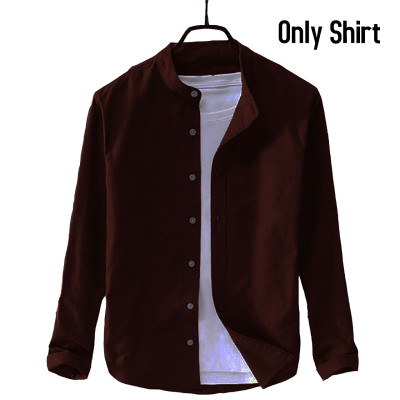 Men's Ban Collar Cotton Shirt-