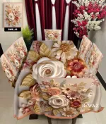 Dining Chair and Table Cover Set, 3D Print, Chair Covers 18 x 21 Inch