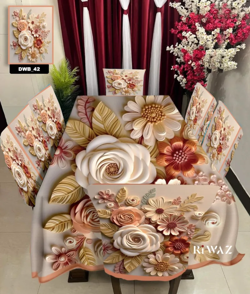 Dining Chair and Table Cover Set, 3D Print, Chair Covers 18 x 21 Inch
