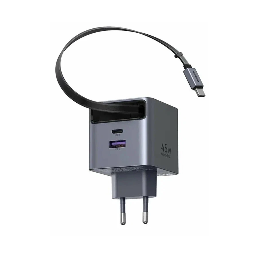 UGREEN X614 45W GaN Charger with Retractable USB-C Cable Gray (EU)