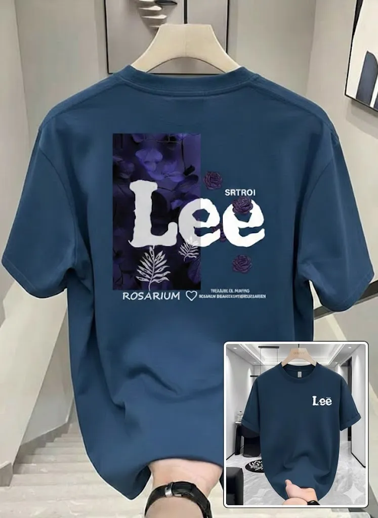 Men's Breathable Cotton-Spandex Drop Shoulder Tee with DTF Print