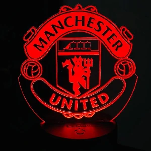 GearUP Acrylic Multicolor Night Lamp Black (Manchester United F.C.)