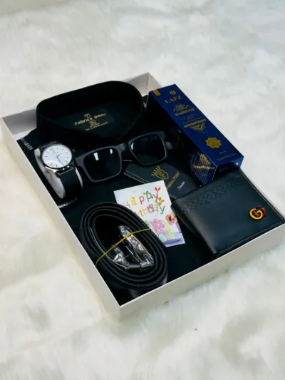 Men's Pure Cotton Shirt Combo with Sunglasses, Belt and Wallet
