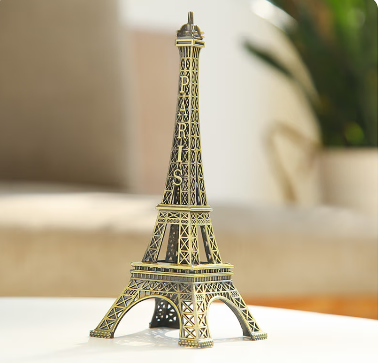 World Map 3D Rotating Glove Decoration Gift- Golden & Eiffel Tower Metal Showpiece Decoration Gift