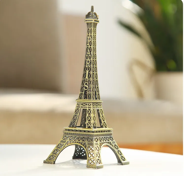 World Map 3D Rotating Glove Decoration Gift- Golden & Eiffel Tower Metal Showpiece Decoration Gift