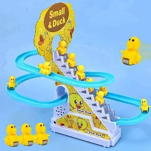 Electric Cartoon Duck Climbing Music Train Duck Toys