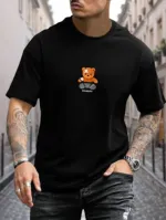 Pure Cotton Drop Shoulder T-Shirt, DTF Print, Unisex, 2 Colours