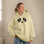 Premium Comfortable Printed Ladies Winter Hoodie ( Lite Yellow )