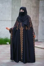 Abaya Full Set with Inner, Koti, Hijab and Stone Work