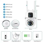 New V380 Mini Indoor PTZ Dual Lens Camera 4MP HD Smart Home WiFi Security for Baby Monitor Indoor Network Dual Lens Camera