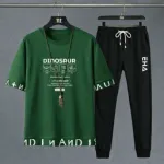 Men's Mesh Fabric Tee and Full Pant Two-Piece Set, 4 Colours