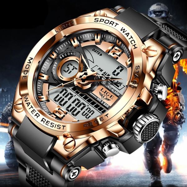 LIGE 8922 Men Military Waterproof Watch