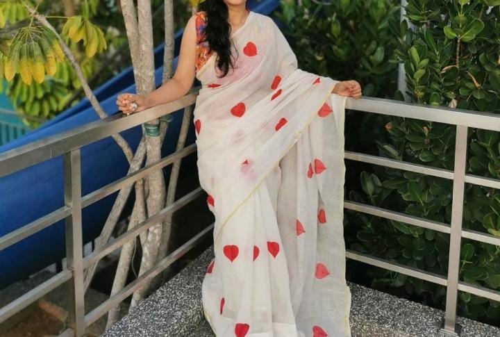 Embroidered Georgette Saree for Women, 3 Colour Choices
