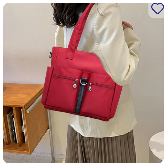Women Casual Large Capacity Waterproof Oxford Cloth Bag (maroon)