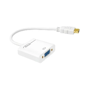 Dtech HDMI Male to VGA Female White Converter with Audio