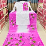Hand-Painted Couple Set: Half Silk Saree & Dupion Silk Panjabi