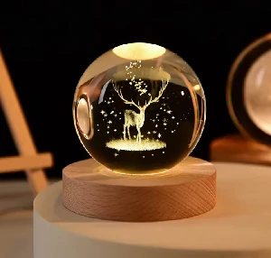 Color Changing LED 3D Crystal Ball – Deer