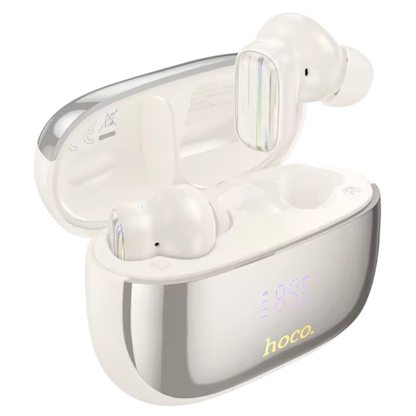 HOCO EQ20 ANC + ENC Noise Cancellation Wireless Earbuds – Milky White