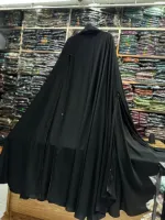Abaya Full Set with Lace Work, Koti and Hijab, Body 36 to 46