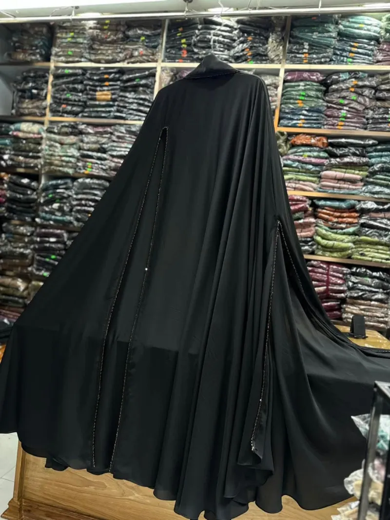 Abaya Full Set with Lace Work, Koti and Hijab, Body 36 to 46