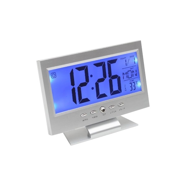 Digital LCD Clock with Calendar, Temperature Sensor, Alarm for Table and Study Desk