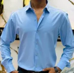 Premium China Micro Stig Shirt (Formal / Casual) (Light Sky)