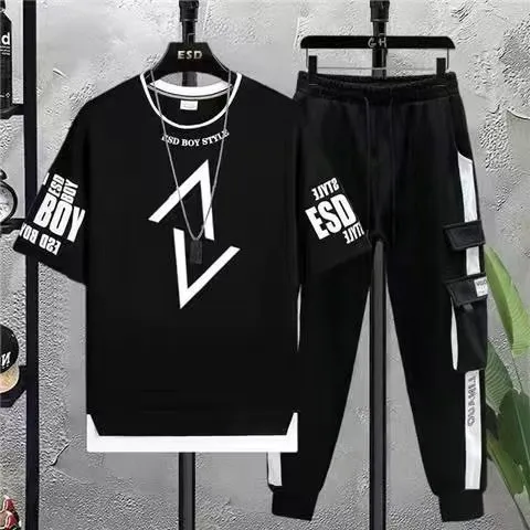 Men's Half Sleeve Jersey T-Shirt and Trouser Set, 6 Colours