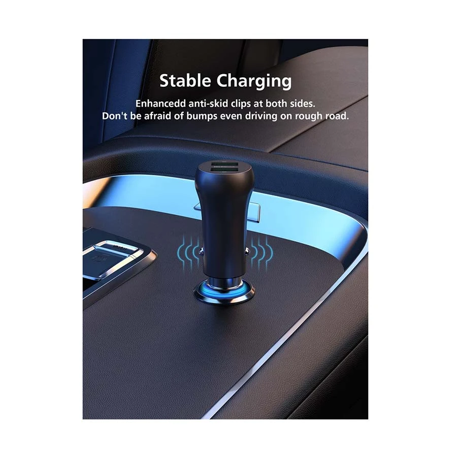 Micropack MCC-236QC 36W Dual USB-A Black Car Charger