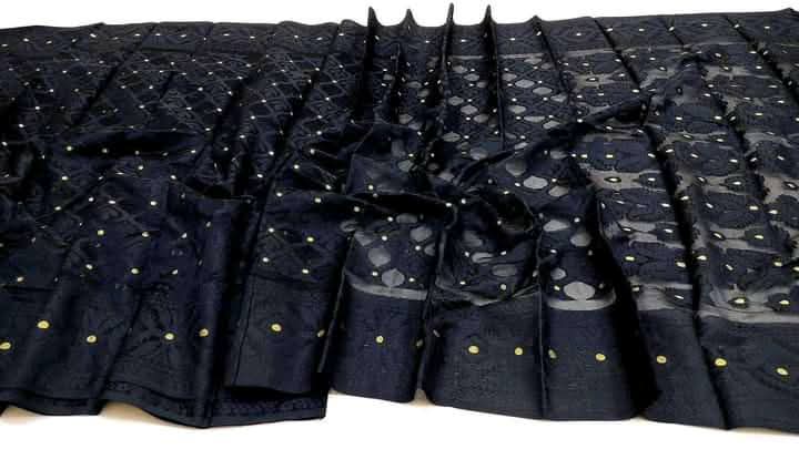 Tant Jamdani Saree, 12 Haath, Without Blouse Piece