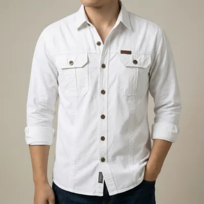 Full sleeves double pocket panel Shirt