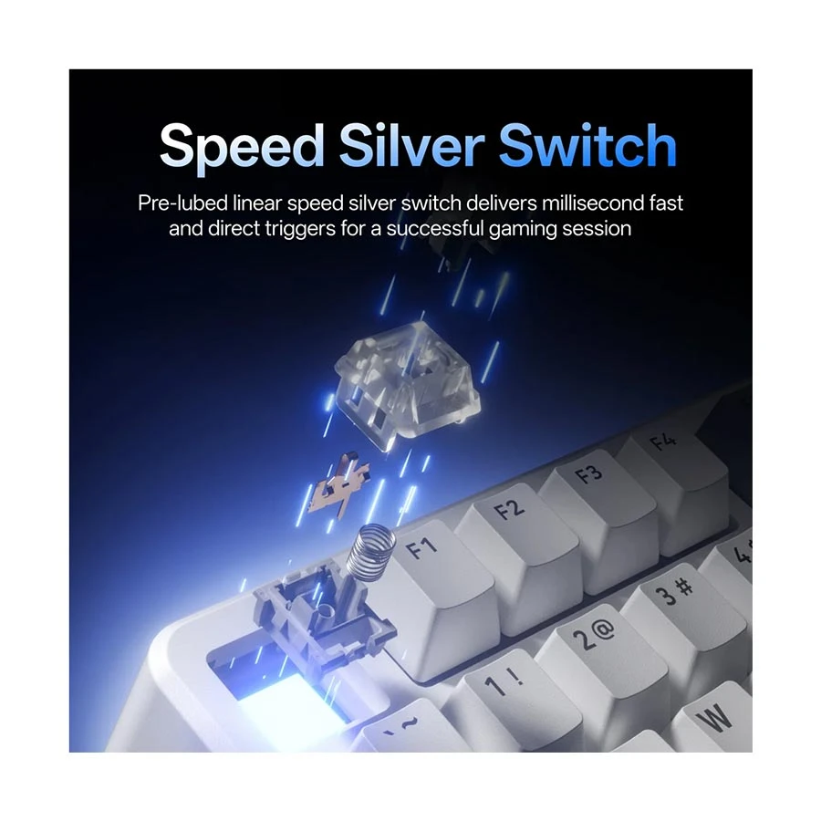 Rapoo V700DIY-75 Tri Mode Silver Switch Mechanical Keyboard Pink Blue