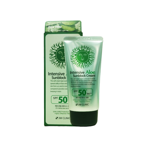 3W Clinic Intensive Aloe Sunblock Cream SPF50+ PA+++ 70ml (Korea)