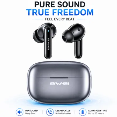 Awei T51 True Wireless Earbuds – Bluetooth 5.4 TWS with 10mm Drivers, ENC Noise Cancelling Mic, IPX6 Waterproof & 300mAh Case