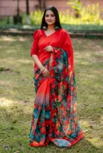 Chanderi Silk Saree, Digital Print Design, Only Saree, 4 Colours