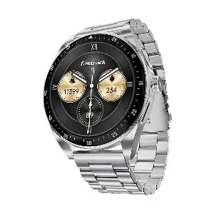 Fastrack Radiant FX1 Silver Bluetooth Calling Smart Watch with Metal Strap