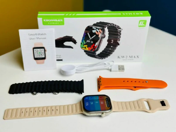 Keqiwear KW2 Max Smartwatch With 3 Bracelets – 49mm