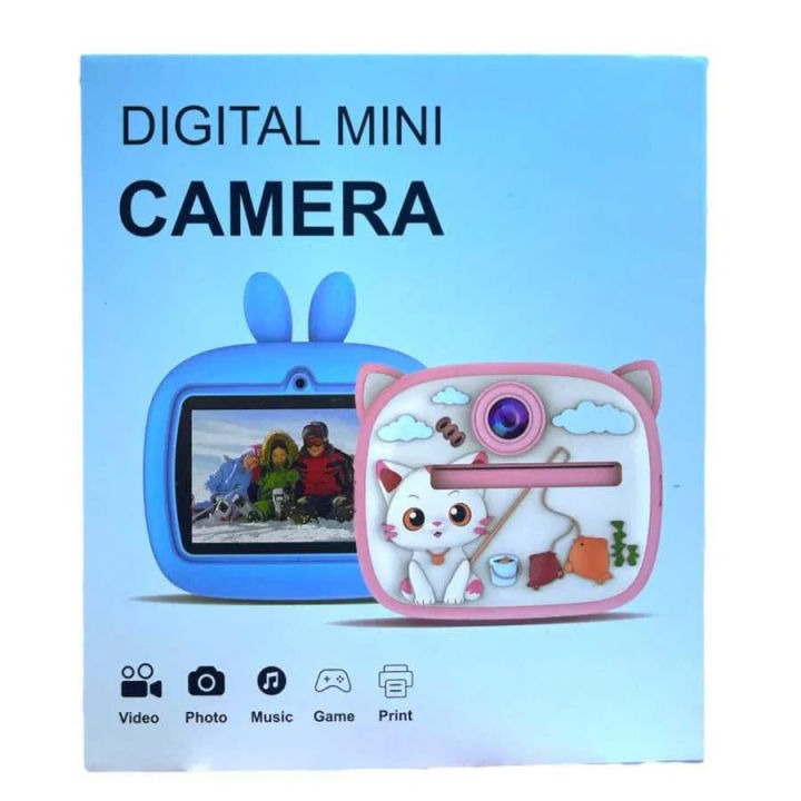 Kids Instant Print Camera with Thermal Printer - Cute Cat Design
