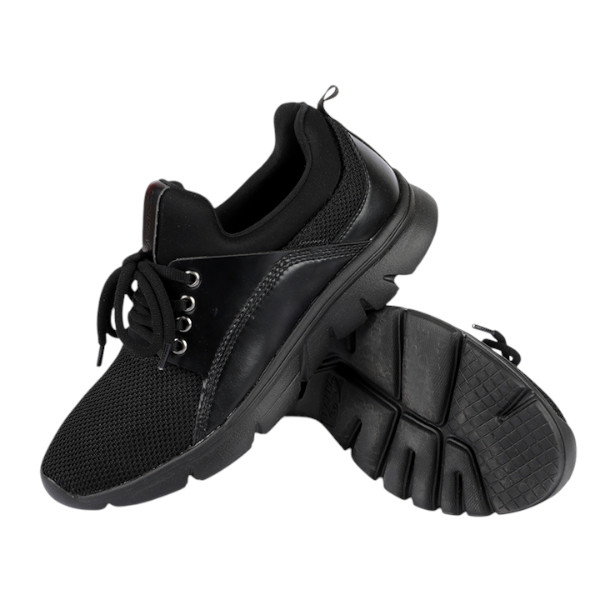 Walkar Light Weight Comfortable Breathable Material Sports Shoe for Men Navy Black