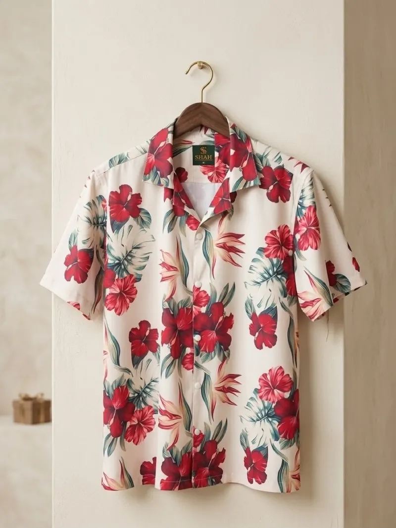 Men's Digital Print Half Sleeve Shirt, Sizes M, XL and XXL