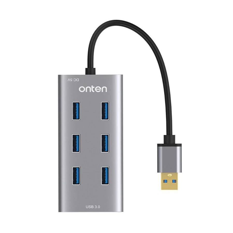 Onten OTN-8108 USB 3.0 to 7-Port Aluminum Hub Silver