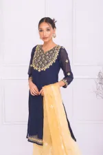 Semi-Stitched Weightless Georgette Three Piece, Up to 54, 6 Colours