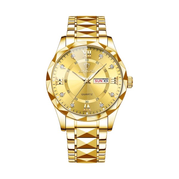 BINBOND 2521 Luxury Brand Luminous Quartz Watch For Men (full golden)